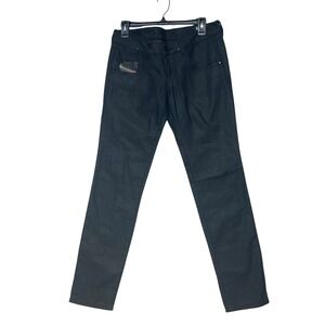 Diesel Clush Slim Jeans 28x30 actual 33x31 Black Made in Italy Zipper Pockets